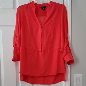 Metaphor Bright Coral Blouse Size M